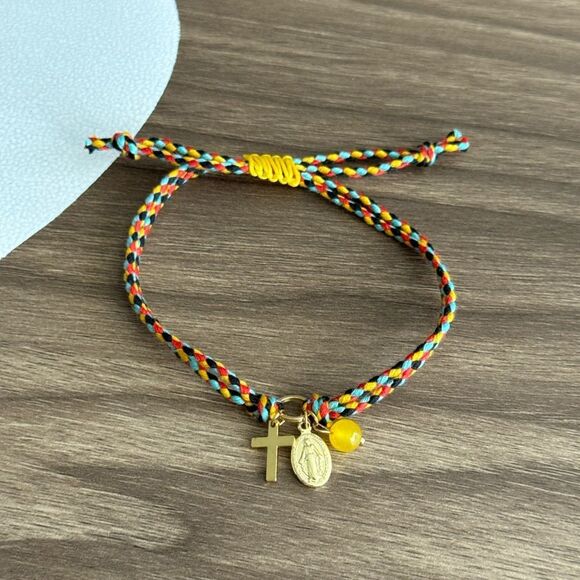 Boho cross bracelet Q252 - Picture 2 of 5